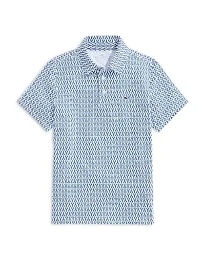 Vineyard Vines Boys' Sankaty Micro Lobster Print Performance Polo Shirt - Little Kid, Big Kid In Micro Lobster-captains Blue