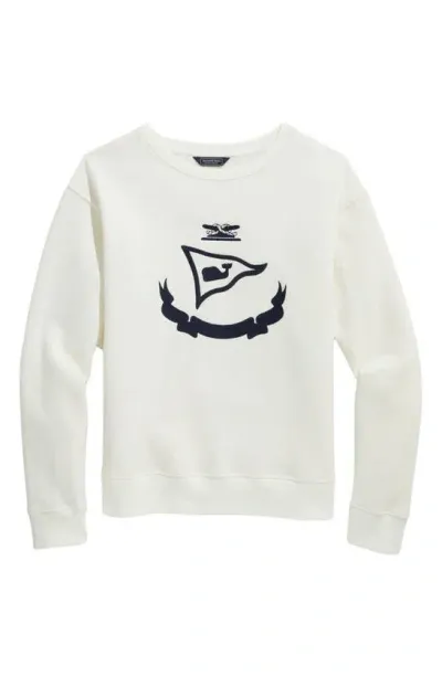 Vineyard Vines Burgee Embroidered Sweatshirt In Marshmallow