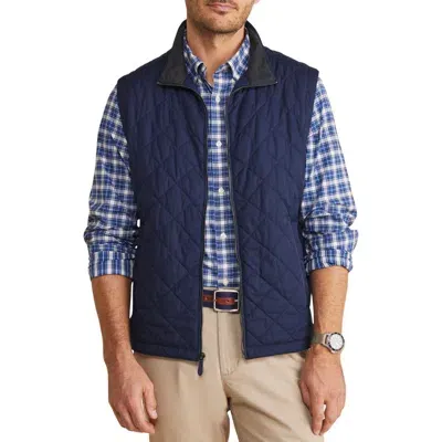 Vineyard Vines Dorset Quilted Stretch Wool Vest In Nautical Navy