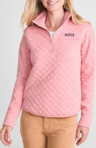 Vineyard Vines Dreamcloth® Quilted Shep Half Zip Pullover In Palm Beach Heather