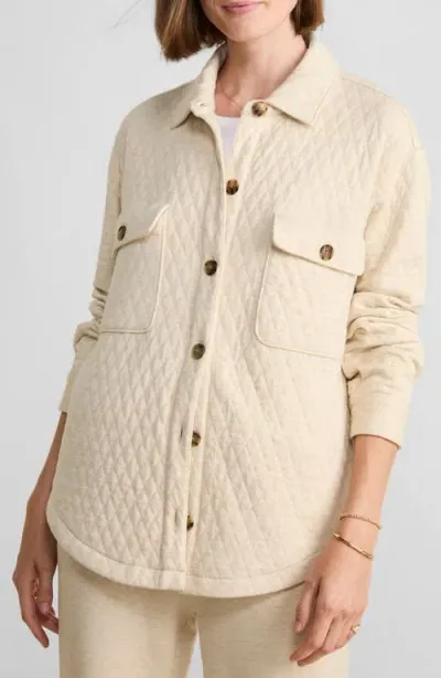 Vineyard Vines Dreamcloth® Quilted Shirt Jacket In Oatmeal Heather