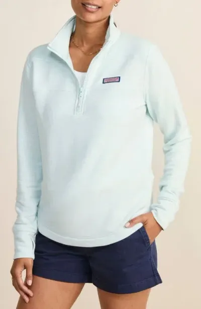 Vineyard Vines Dreamcloth Relaxed Half Zip Sweatshirt In Beachcomber Blue Heather