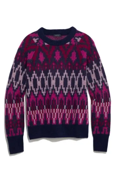 Vineyard Vines Fair Isle Alpaca & Wool Crewneck Sweater In Dark Plum