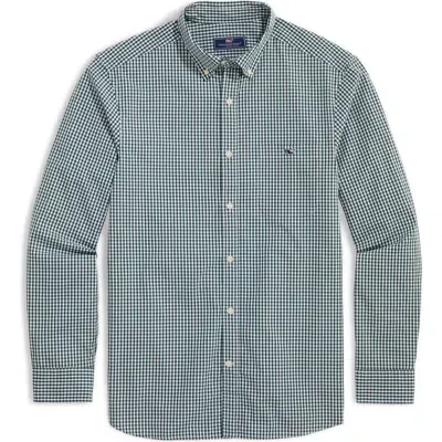 Vineyard Vines Gingham Stretch Cotton Button-down Shirt In Charleston Green Gng