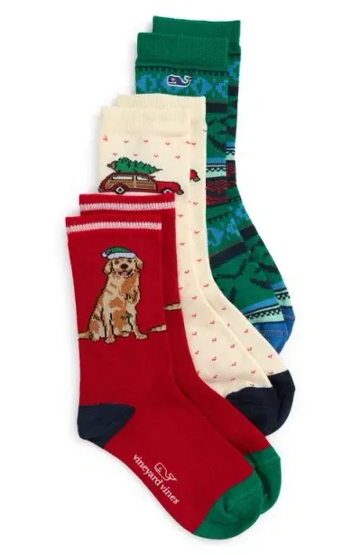 Vineyard Vines Kids' 3-pack Assorted Holiday Icon Socks In Multi