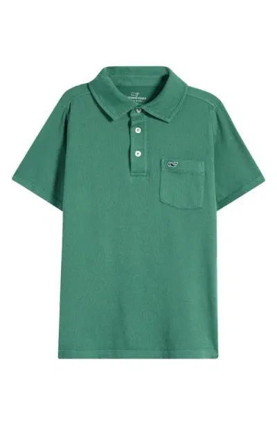 Vineyard Vines Kids' Exclusive Island Pocket Polo In Hunter Green