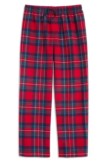 Vineyard Vines Kids' Holiday Print Flannel Sleep Pants In Balsam Plaid