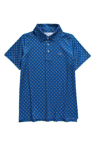 Vineyard Vines Kids' Print Polo In Spinnaker Football