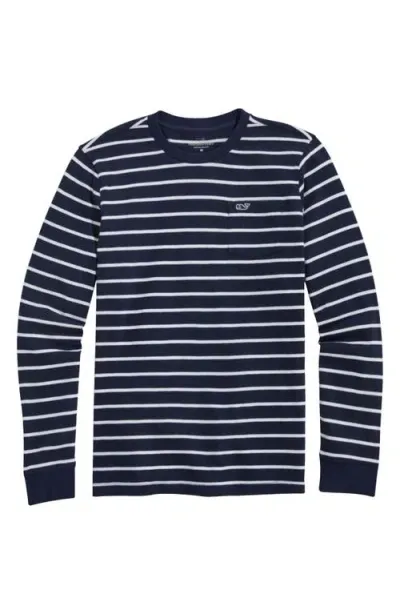 Vineyard Vines Kids' Stripe Long Sleeve Pocket T-shirt In Multi