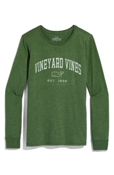 Vineyard Vines Logo Graphic Long Sleeve T-shirt In Cypress Heather