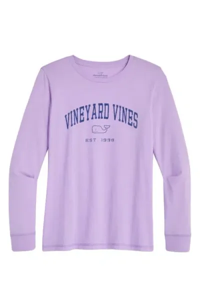 Vineyard Vines Logo Graphic Long Sleeve T-shirt In Iris Heather