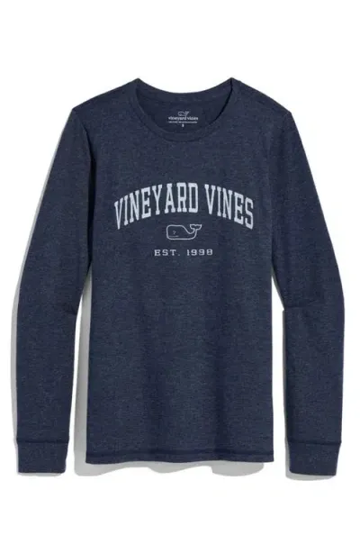 Vineyard Vines Logo Graphic Long Sleeve T-shirt In Nautical Navy Heather