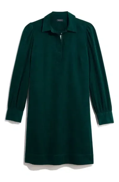 Vineyard Vines Long Sleeve Cotton Corduroy Popover Dress In Charleston Green