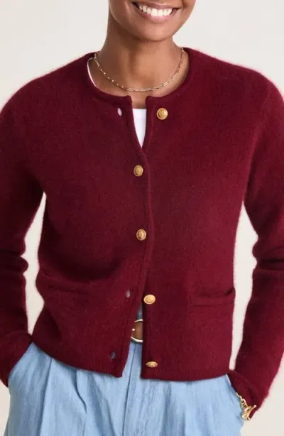 Vineyard Vines Crewneck Cardigan Sweater In Crimson