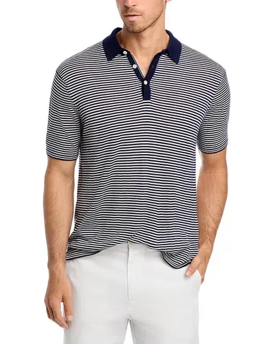 Vineyard Vines On The Go Superfine Merino Wool Striped Polo In Blue