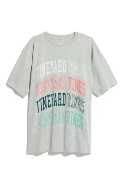 Vineyard Vines Oversized Logo Graphic T-shirt In Grey Heather