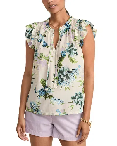 Vineyard Vines Ruffle Trim Top In Tabatha Floral