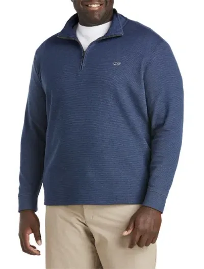 Vineyard Vines Saltwater 1/4-zip Pullover In Deep Bay