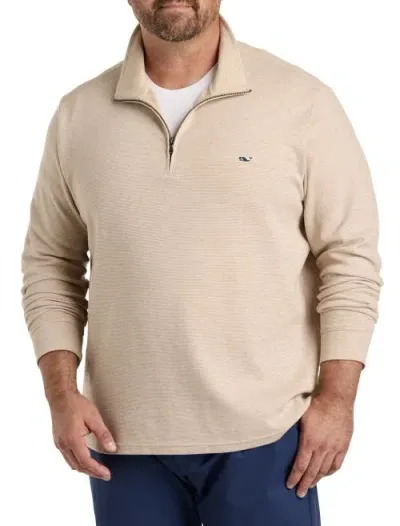 Vineyard Vines Saltwater 1/4-zip Pullover In Officer Khaki