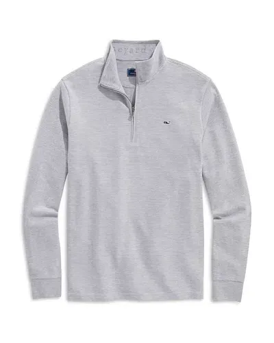 Vineyard Vines Saltwater Quarter Zip Long Sleeve Sweatshirt In Granite