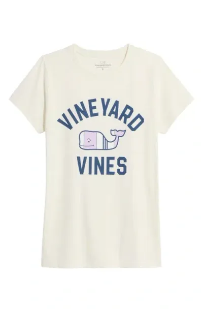 Vineyard Vines Stripe Whale Graphic Cotton T-shirt In Marshmallow