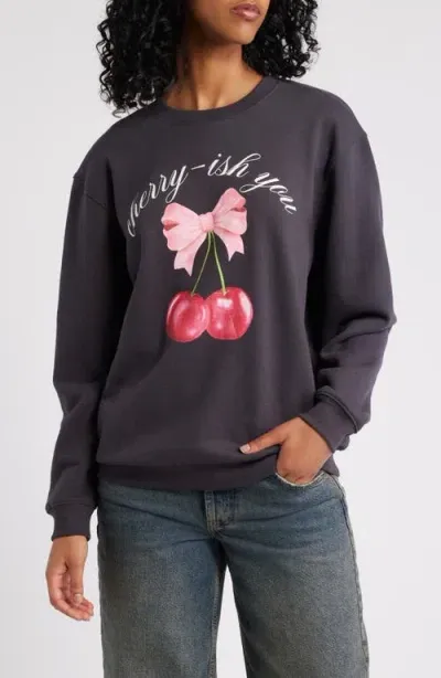 Vinyl Icons Cherry-ish Graphic Sweatshirt In Phantom