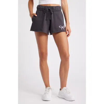 Vinyl Icons Embroidered Bow Fleece Sweat Shorts In Phantom