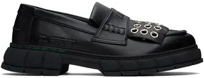 Viron Black Progres Ii Metal Loafers In 990 Black