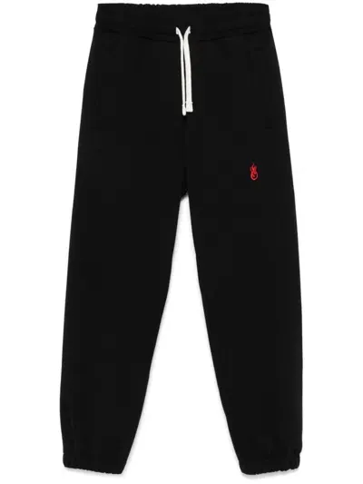 Vision Of Super Embroidered-flame Track Pants In Black