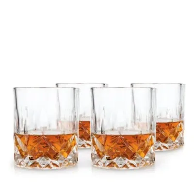 Viski Admiral Crystal Tumblers Set Of 4 In Clear