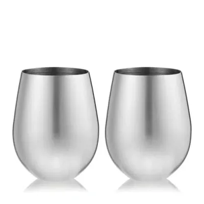 Viski Harrison Wine Tumblers In Silver