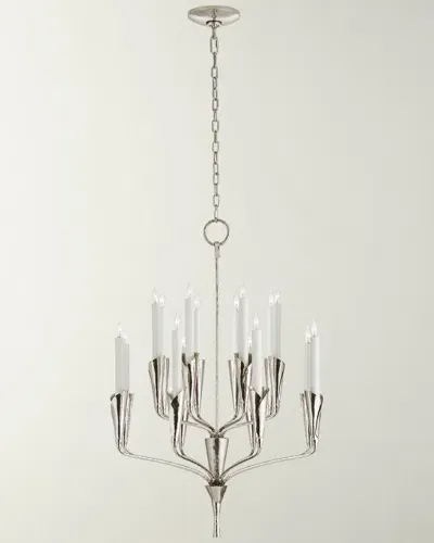 Visual Comfort Signature Aiden Small Chandelier By Chapman & Myers In Silver