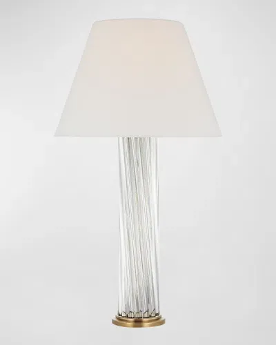 Visual Comfort Signature Bouquet Large Table Lamp By Paloma Contreras In Clear Glass Rods And Hand-rubbed Antique Brass