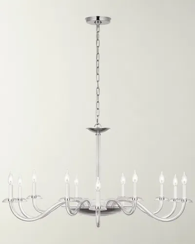 Visual Comfort Signature Brigitte 50" 12-light Grande Chandelier By Paloma Contreras In Clear Glass And Polished Nickel