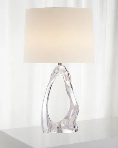 Visual Comfort Signature Cannes Clear Glass Table Lamp With Linen Shade