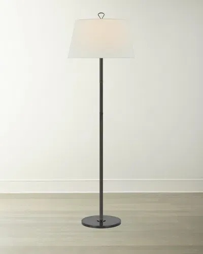 Visual Comfort Signature Griffin Large Floor Lamp By Amber Lewis In Bronze/chocolate Leather