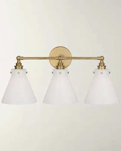 Visual Comfort Signature Parkington 3-light Bath Bar Light By Chapman & Myers In Antique Burnished Brass