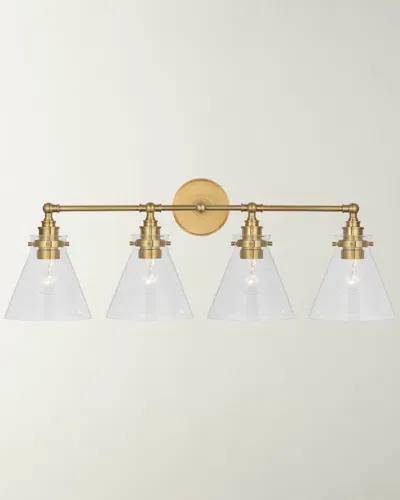 Visual Comfort Signature Parkington 4-light Bath Bar Light By Chapman & Myers In Antique Burnished Brass/clear