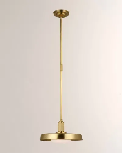 Visual Comfort Signature Ruhlmann 14" Factory Pendant Light By Chapman & Myers In Brass