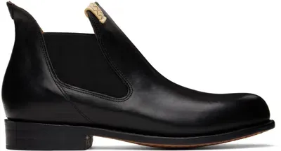 Visvim Gornergrat Mid-folk Leather Chelsea Boots In Black