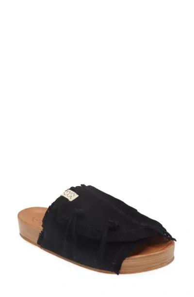 Visvim Christo Folk Slide Sandal In Black