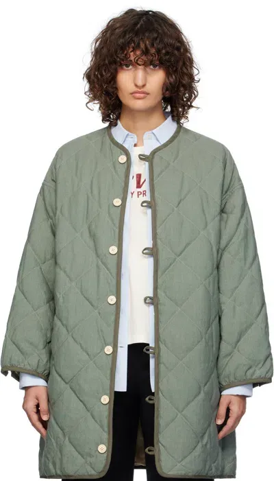 Visvim Green Liner Reversible Coat In Lt Green