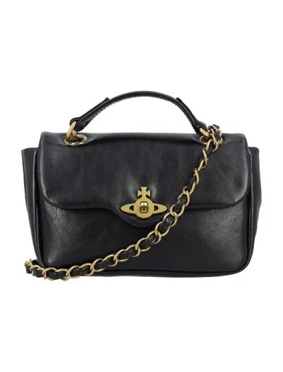 Vivienne Westwood Anita Chain Shoulder Bag In Black