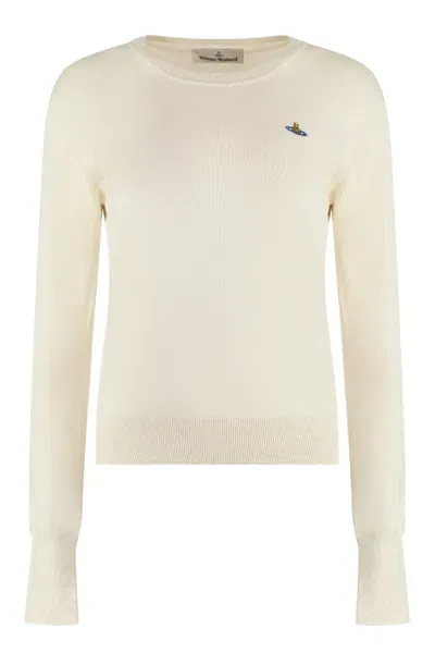 Vivienne Westwood Bea Cotton Crew-neck Sweater In Panna