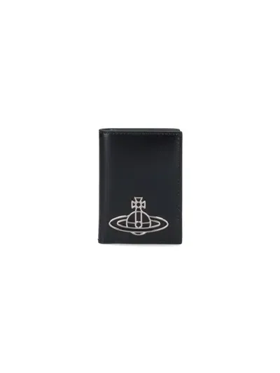 Vivienne Westwood Bifold Logo Card Holder In Black  