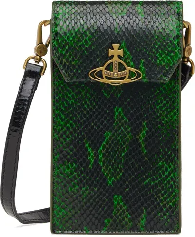 Vivienne Westwood Black & Green Phone Pouch