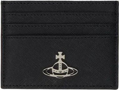 Vivienne Westwood Black Flat Saffiano Card Holder