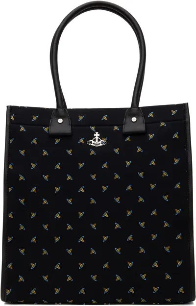 Vivienne Westwood Black Teddy Tote In Aw24-n303