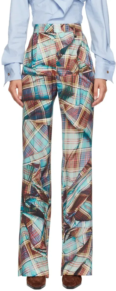 Vivienne Westwood Blue & Red W Ray Trousers In L303 Multi Tartan