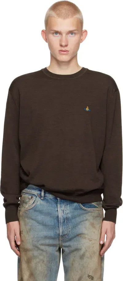 Vivienne Westwood Brown Alex Round Neck Sweater In Aw24-d401